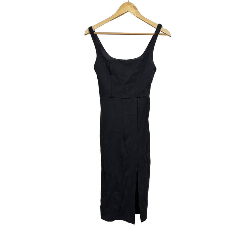 Socialite womens black‎ scoop neck fitted dress size Small